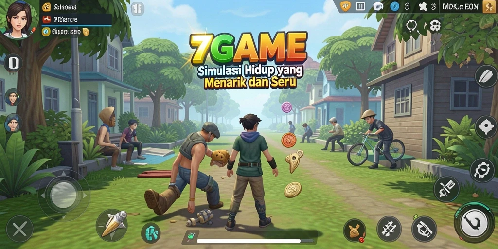 Gameplay menarik dari 7GAME yang menunjukkan interaksi karakter dalam simulasi.