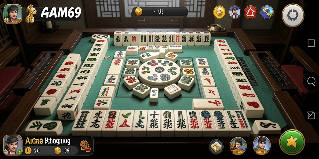 Screenshot gameplay AGAM69 yang menampilkan keseruan bermain Mahjong.