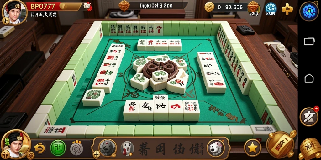 Screenshot BPO777 menunjukkan gameplay Mahjong yang menarik dan menantang.