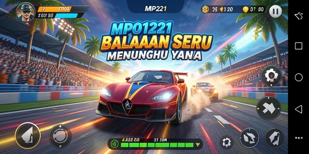 Screenshot MPO1221 menampilkan aksi balap penuh adrenalin dan grafis menakjubkan.
