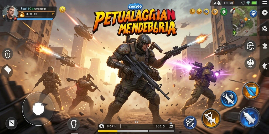 Tangkapan layar OVO99 menunjukkan aksi pertarungan yang epik dalam gameplay.