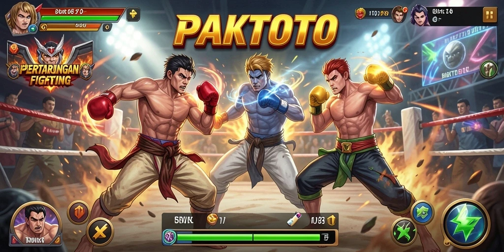 Tampilan gameplay seru PAKTOTO di arena pertarungan.