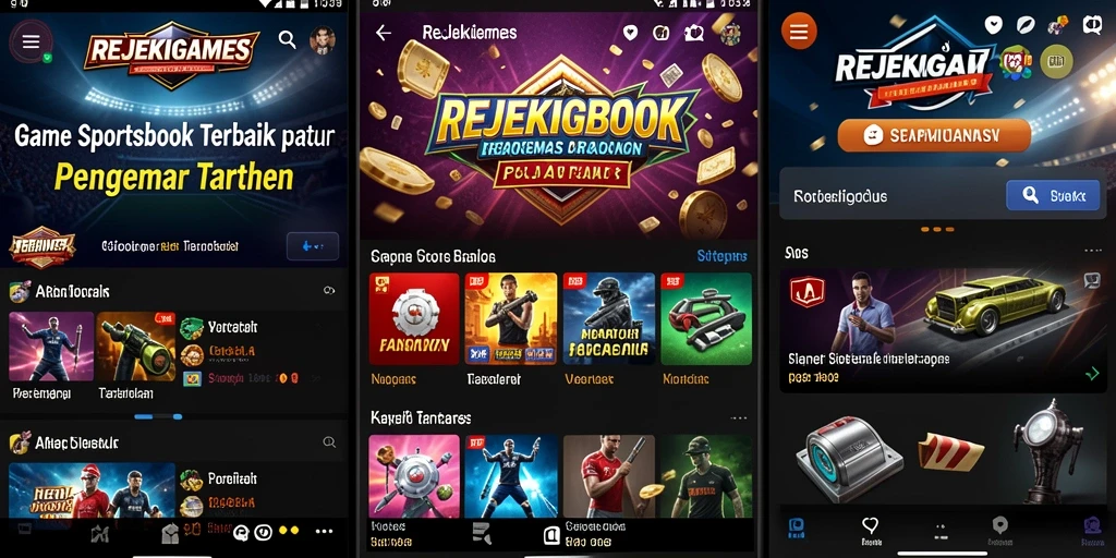 Tampilan gameplay REJEKIGAMES dengan berbagai pilihan taruhan olahraga.