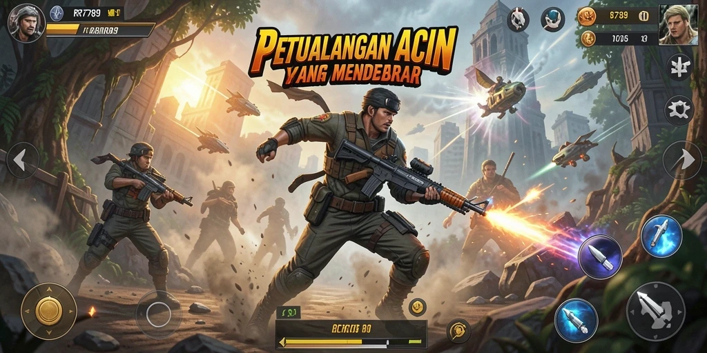 Gameplay mendebarkan dalam dunia fantasi yang luas.