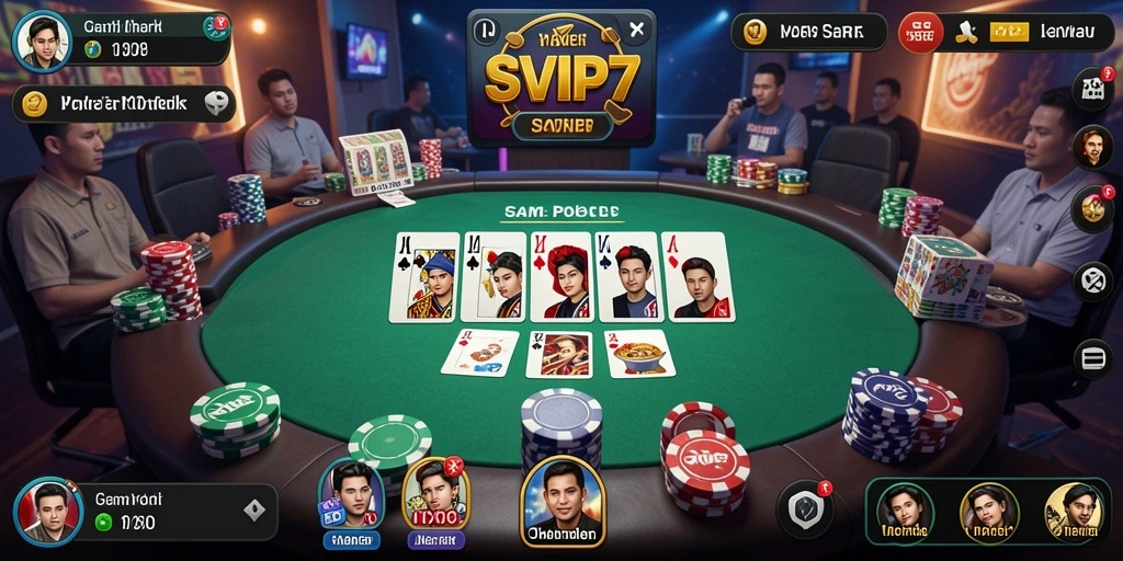 Tampilan gameplay Poker yang seru dan menantang di SVIP7.