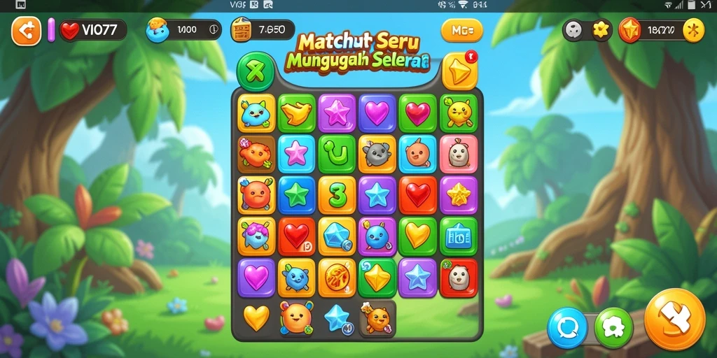 Tangkapan layar VIO77 menunjukkan momen seru gameplay Match-3 yang memikat.